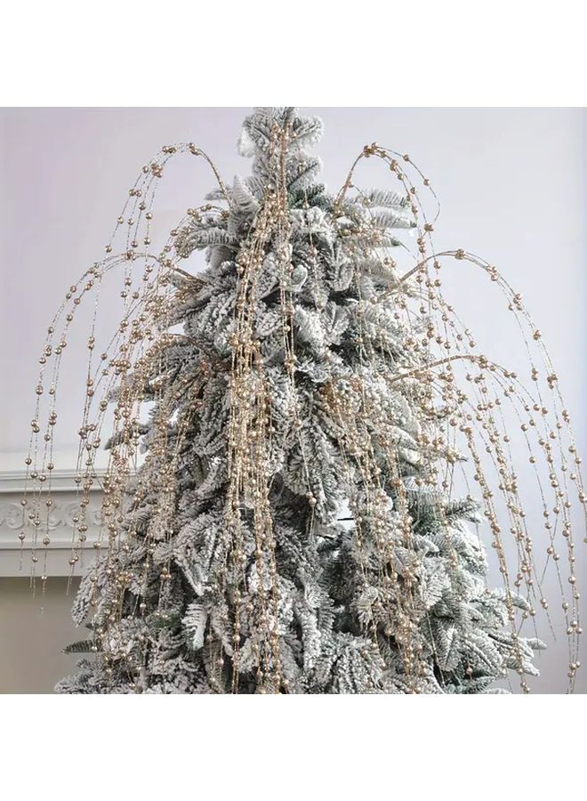12Pcs Champagne Artificial Branches With Beads Winter Christmas Tree Decorations - Image 1